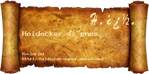 Heidecker Ágnes névjegykártya