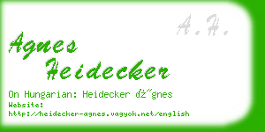 agnes heidecker business card